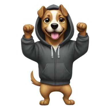 Dog wearing a hoodie dancing sticker