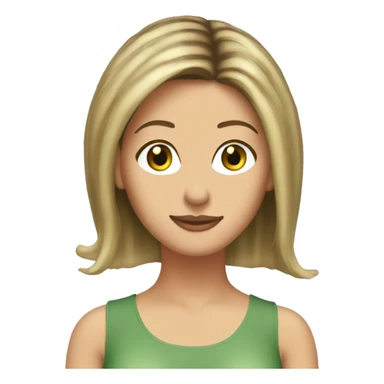 Rachel Green friends with hair highlights and light green eyes sticker