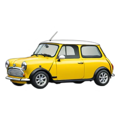 yellow classic mini cooper sticker