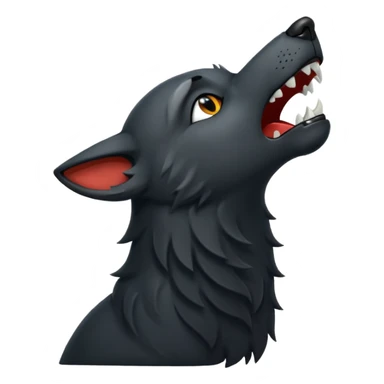Black wolf howling sticker