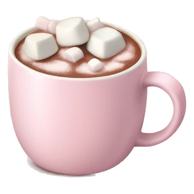 Light Pink mug of hot chocolate with marshmallows  sticker