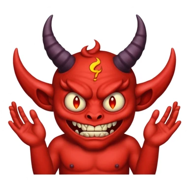 A demon with 2 hands one hand has a 9 on top and the other hand has a 9 on top  sticker