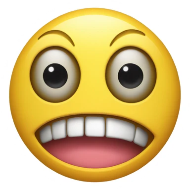 yellow emoji with wide eyes and a tongue hanging out  sticker