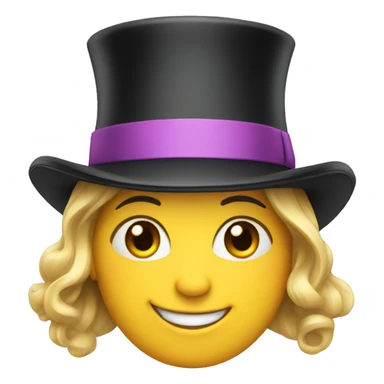 smiling girl in top hat sticker