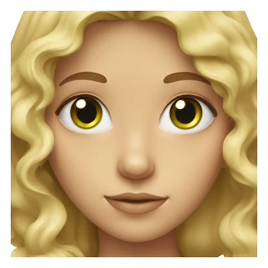 Blonde girl with wavy hair and green eyes sticker