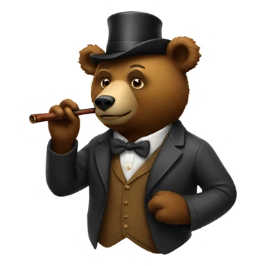 Bear smoking a pipe sticker
