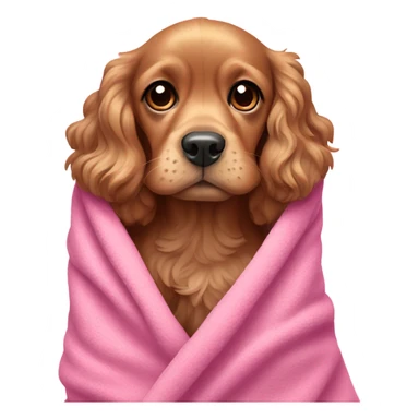 Cocker spaniel in a pink blanket sticker