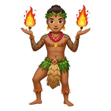 hawaiian fire dancer with tattoos sticker