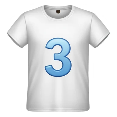 Maglietta bianca con il N 3 dietro sticker