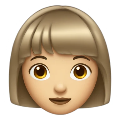 a round face girl with bangs sticker