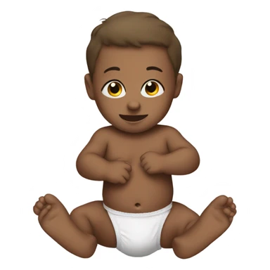 Baby wearing a diaper sticker