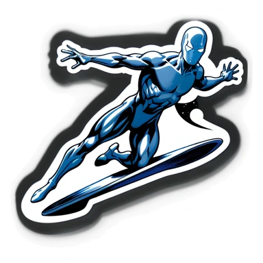 Silver surfer in space sticker
