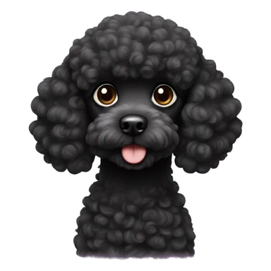 cute black poodle sticker