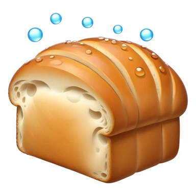 Bread with bubbles coming out of it sticker