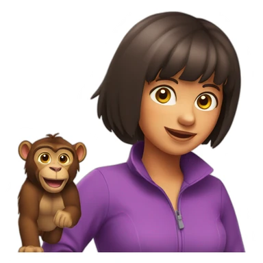 Dora sur un singe  sticker