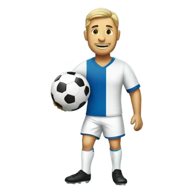 Man with beer playing soccer sticker
