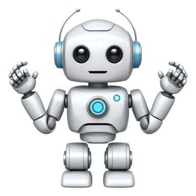 robot cartoon simple kid toy white innocent funny gudget chatGPT friendly round adorable musical sticker