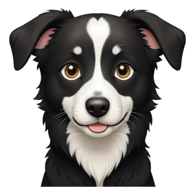 Short haired border collie mix all black with white only on nose sticker