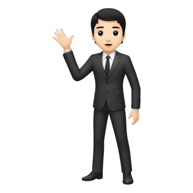 light skin black hair man surprised full body sticker