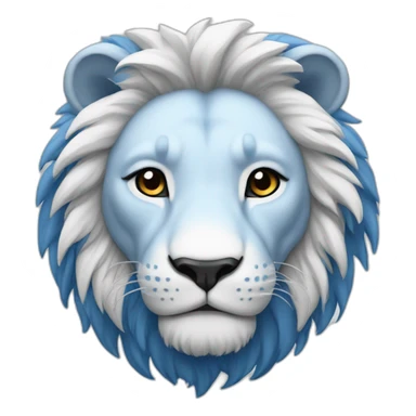 blue and white lion sticker