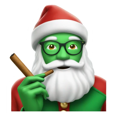 White Santa smoking green cigar  sticker