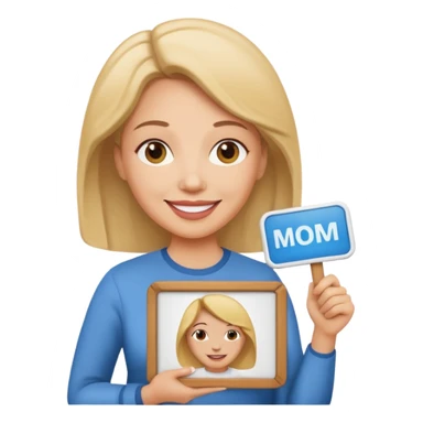 mom holding share sign sticker