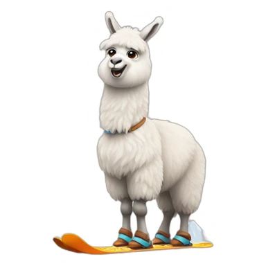Lama sur des skis sticker