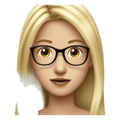 A teen girl with long blonde hair and black glasses ￼ sticker