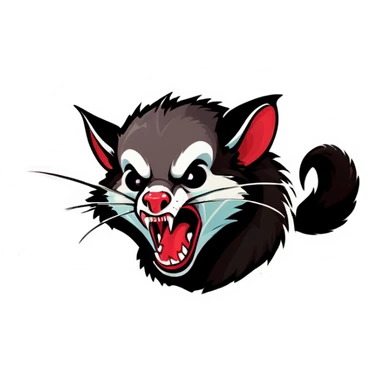 Hissing possum angry sticker