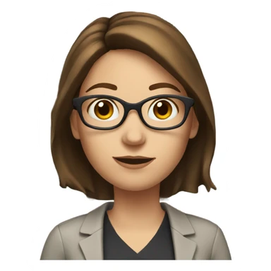 white female teacher with short brown hair and books sticker