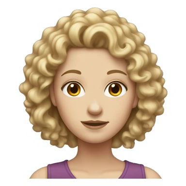 White girl with dirty blond curly hair sticker