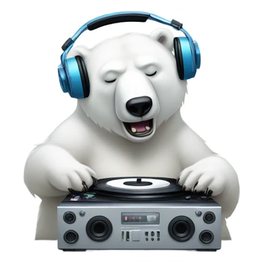 Ice bear playing deep house  sticker