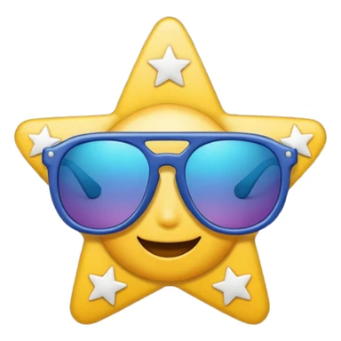 star with sunglasses “cool night” vibe sticker