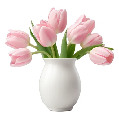 Light pink tulips in white vase sticker