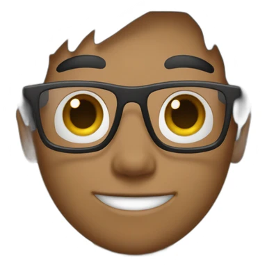 Boy with eyewear and hair black and white hair. The hair is straight sticker