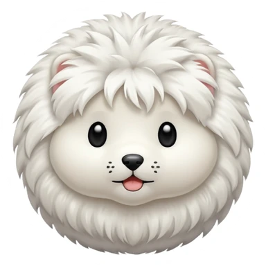 white fur ball sticker