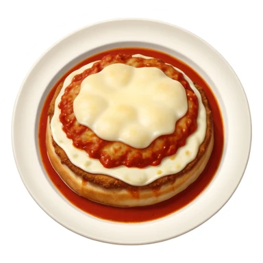 veal parmesan on a dish sticker