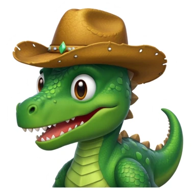 dinosaur wearing a cowboy hat sticker