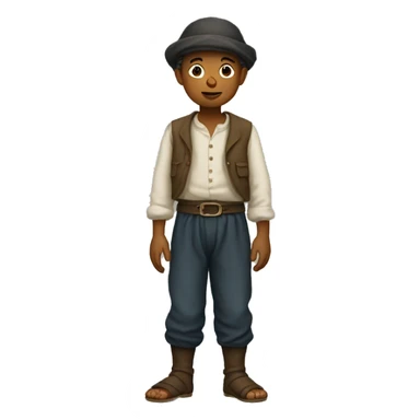 A peasant child in pants sticker