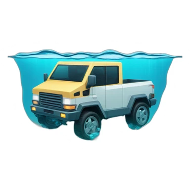 Cybertruck under water sticker