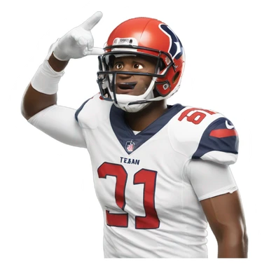 Houston Texan throwing up h town sticker