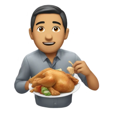 Ralph louie gregorio eating chicken sticker