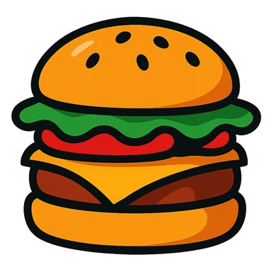 cartoon burger sticker