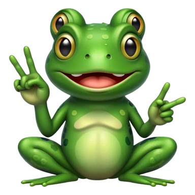 frog with a large middle finger sticker