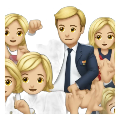 Macron qui embrasse marine lepen sticker