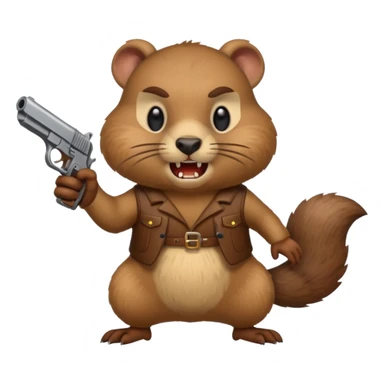 ANGRY gopher with gun sticker