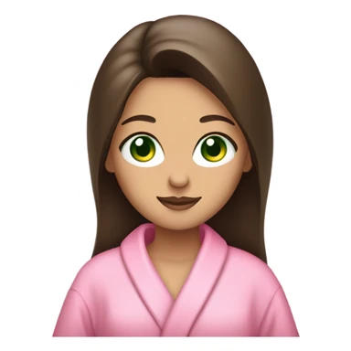 Brunette with green eyes in pink bathrope sticker