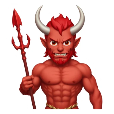 red satan with Poseidon trident sticker