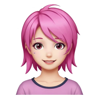 pink anime girl make up cute sticker