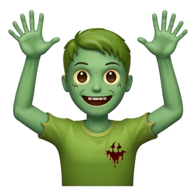 zombie emoji, classic green skin, arms outstretched sticker